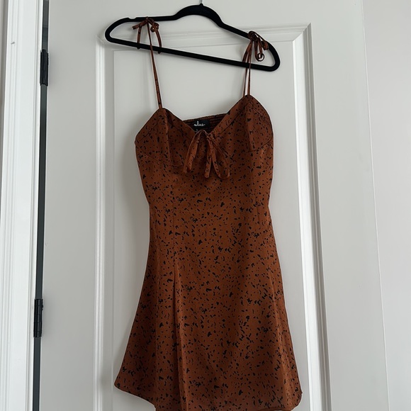 COPY - NWT Lulus bombshell bronze dress leopard print. Size Large - Picture 5 of 6